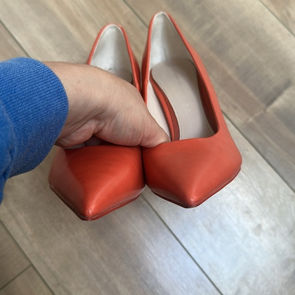 ZARA Basic Orange Pump Pointy Heels Sz 39 (8) - Picture 8 of 10